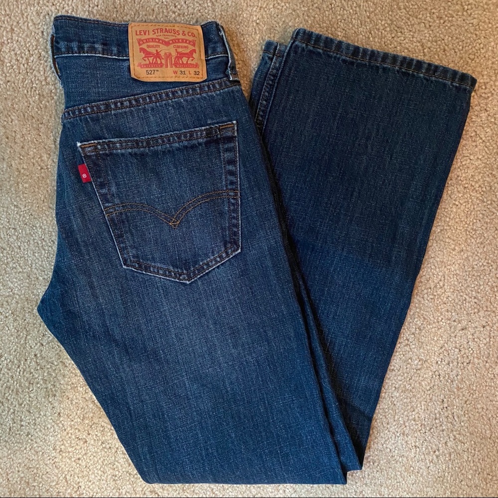 Levi 527 slim bootcut men’s dark wash jeans 31x32